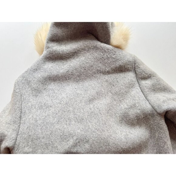 Vintage 70's KELSEY TRAIL Inuvik Grey Embroidered Wool Fur Trim Coat, Size 18 - Picture 10 of 16